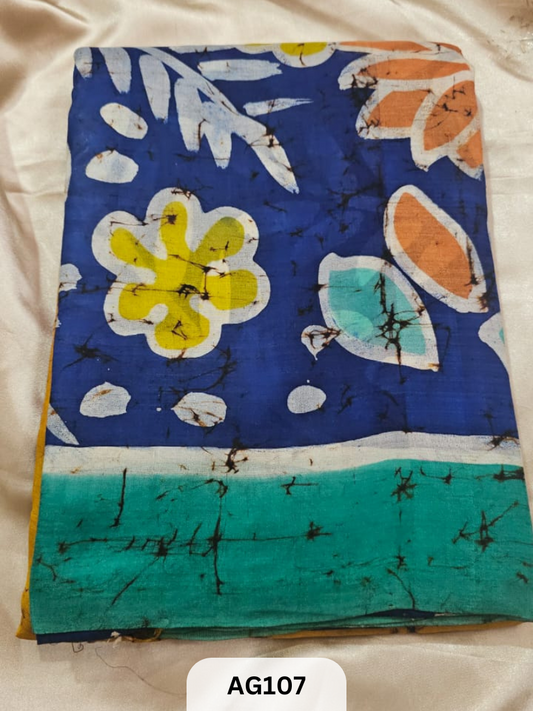 MURSHIDABAD HAND BATIK PAINTED SILK SAREE
