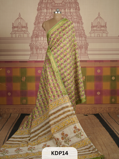 Maheshwari Sanganer Hanblock Print Saree