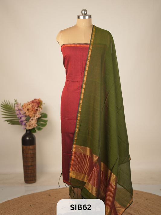 PURE MULCOTTON SALWAR SUIT - HANDLOOM