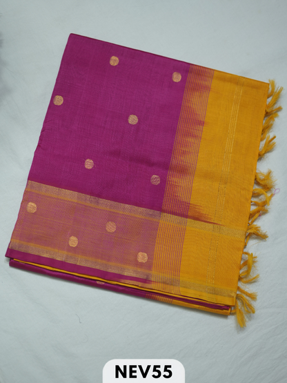 TISSUE BORDER WITH BODY BUTTA SILK COTTON SAREE