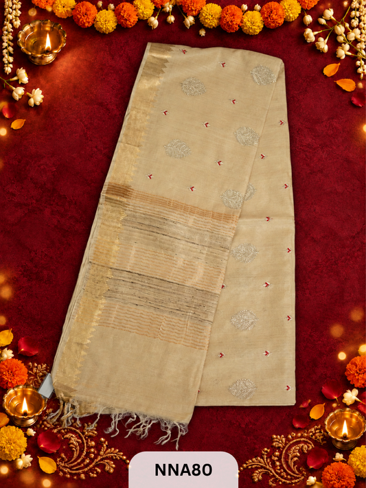 Pure Tussar Silk With Pitta Work Saree