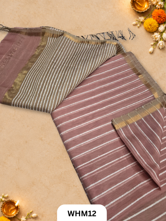 Maheshwari Handloom Jutte Pallu Line Saree