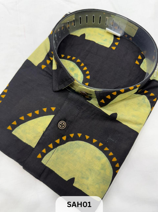 PRINTED MENS HALF SLEEVES SHIRTS WITH SINGLE POCKET
