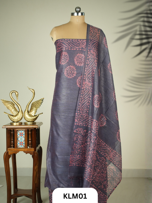 Semi Tussar Salwar Unstitched 3Pc Set