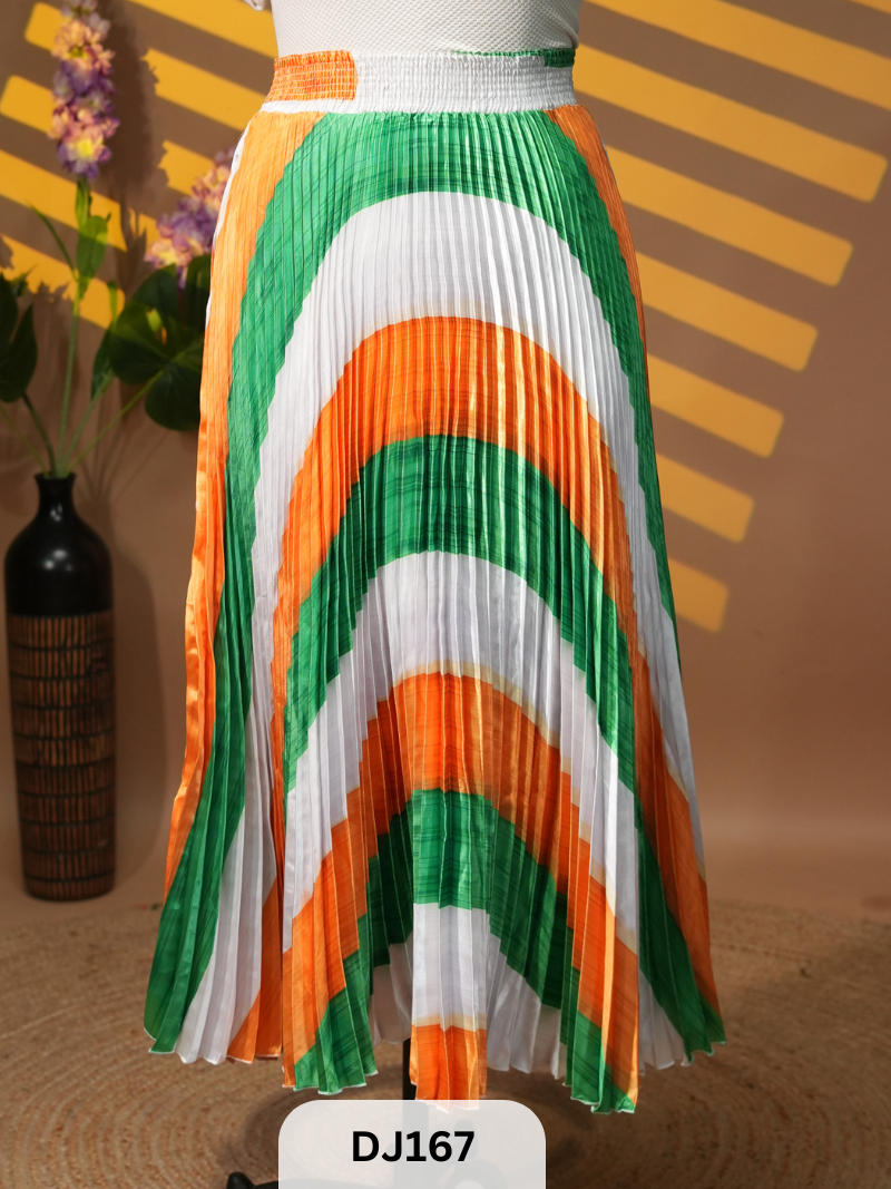 Imported Satin Tri color stylish Skirt - On Prebooking Saree Story with Shanmuga Priya