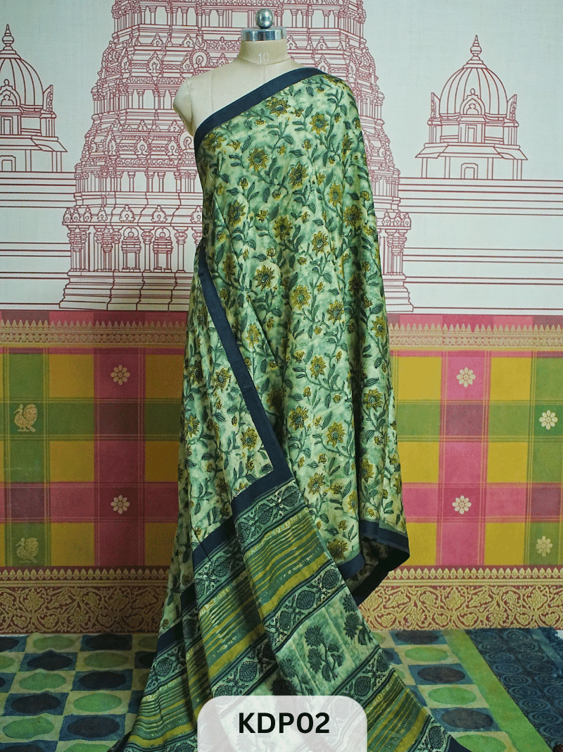 NASPHAL AJRAKH VANASPATHI MODAL HANDBLOCK PRINT SAREE