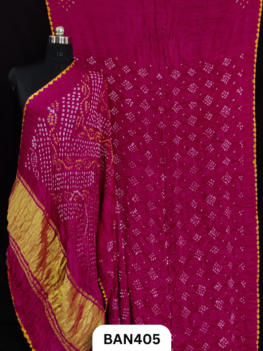 Semi Gaji Silk Tissue Pallu 9/16 Dani Saree With Edging