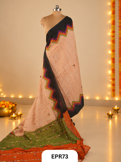 Burberry Checks With Bullion Stitch Saree