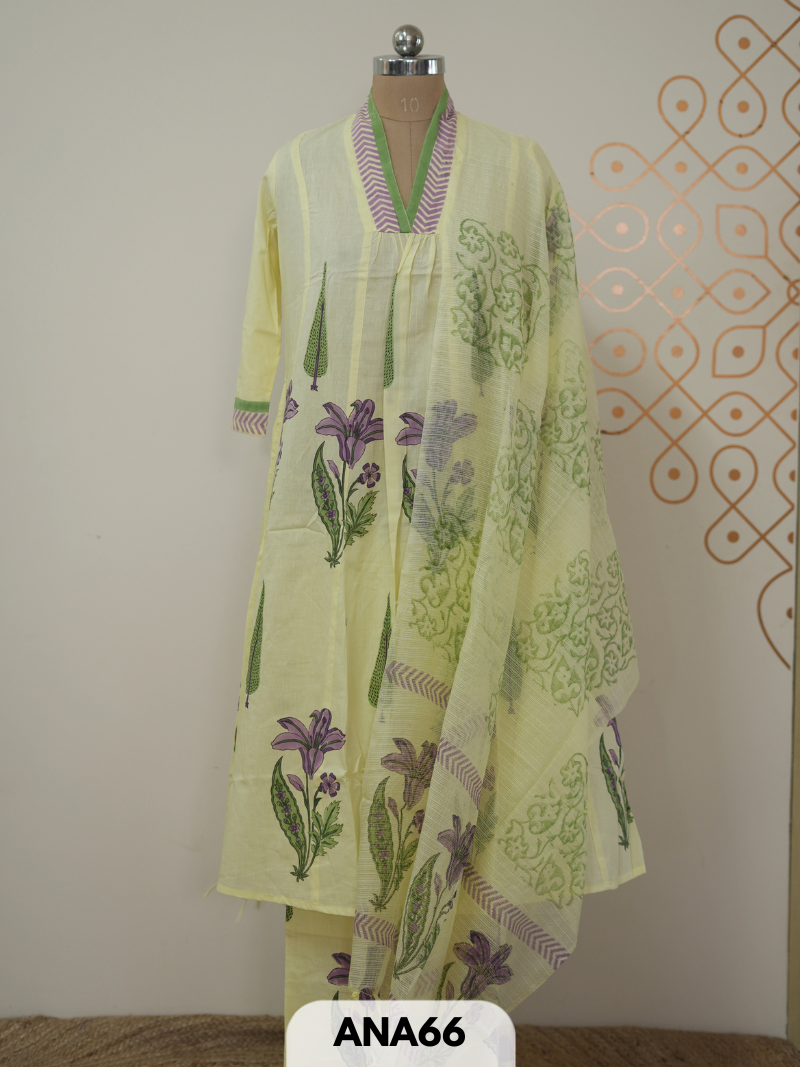 PURE SOFT MULCOTTON WITH HANDBLOCK WITH KOTA