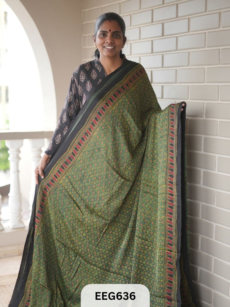 AJRAKH MODAL SAREE - JACKPOT