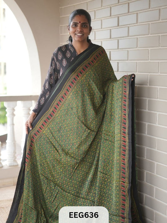 AJRAKH MODAL SAREE - JACKPOT