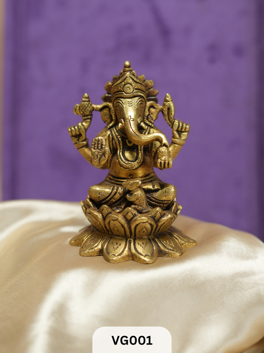 HANDCRAFTED BRASS GANESHA STATUE