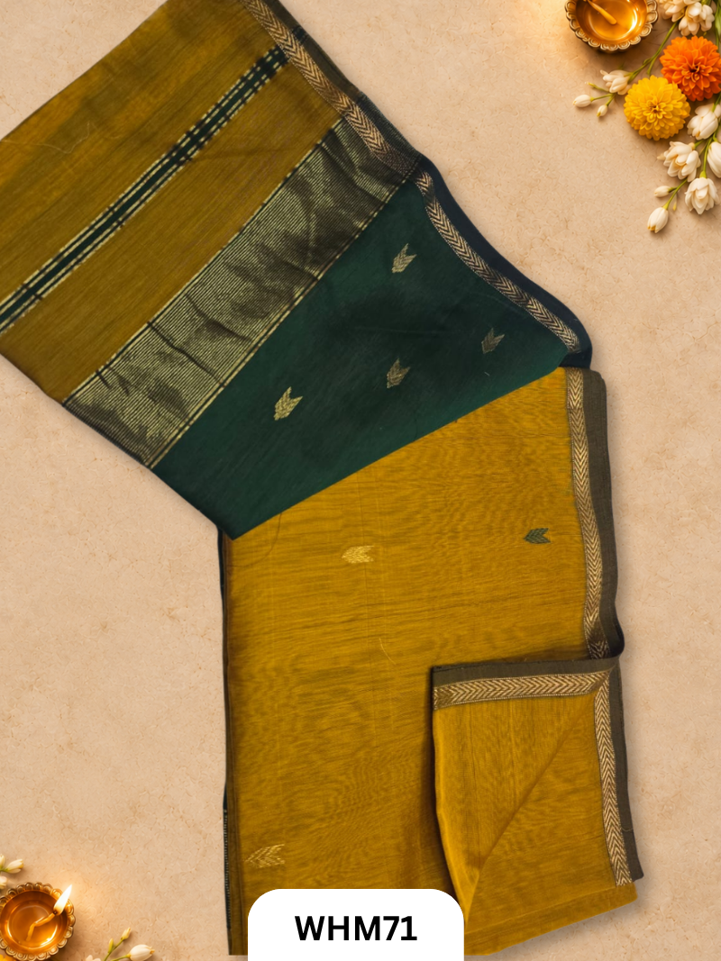 Maheshwari Handloom Small Border Butti Saree