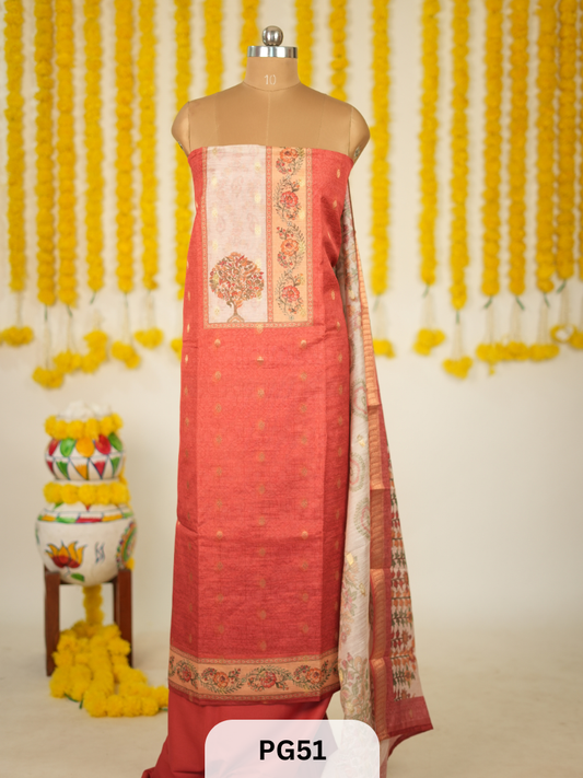 PREMIUM CHANDERI SILK BANARASI COLLECTION SALWAR SUIT