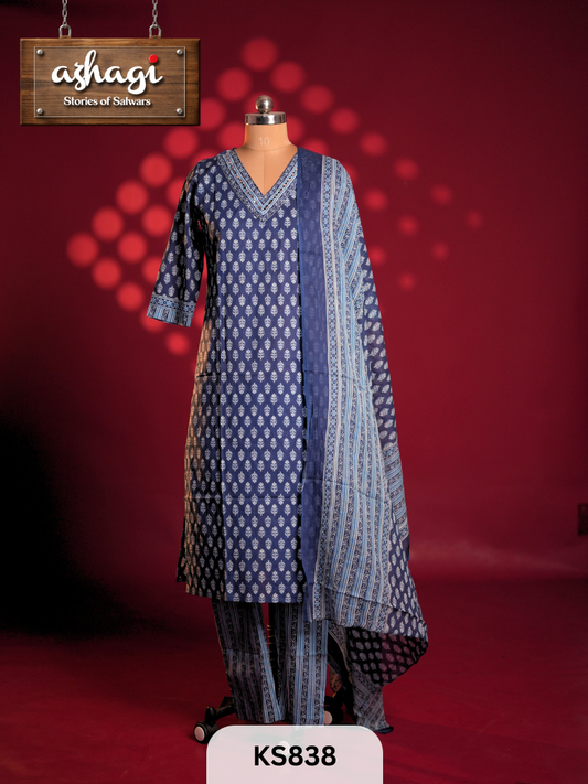 INDIGO COTTON 3PCS SET - READY TO DISPATCH