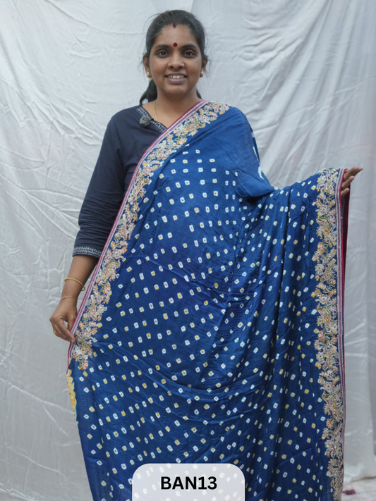 BANDHANI DESIGNER WORK WITH BANDHANI PALLU