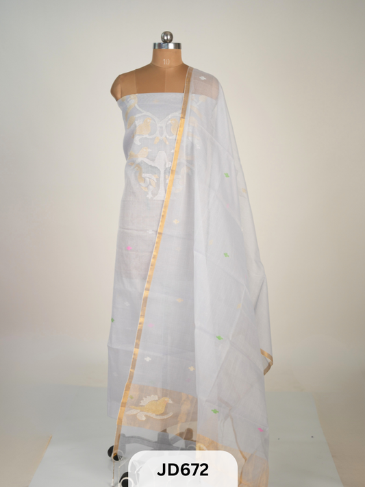 JAMDHANI LINEN TOP WITH DUPATTA