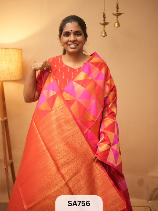 SEMI KANCHIPURAM SOFT SILK SAREE
