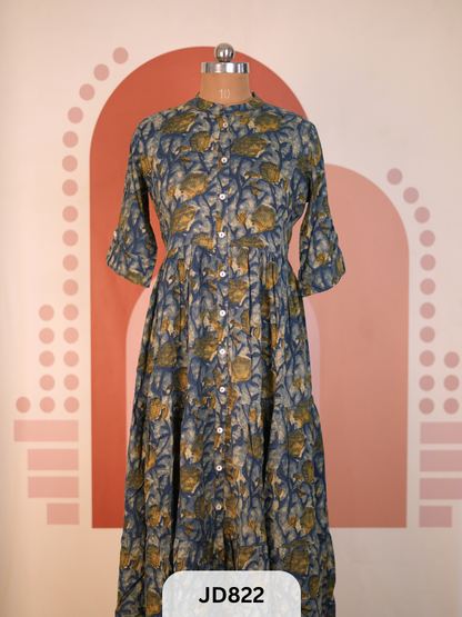 MUSLIN COTTON MAXI GOWN- VANASPATI PRINT