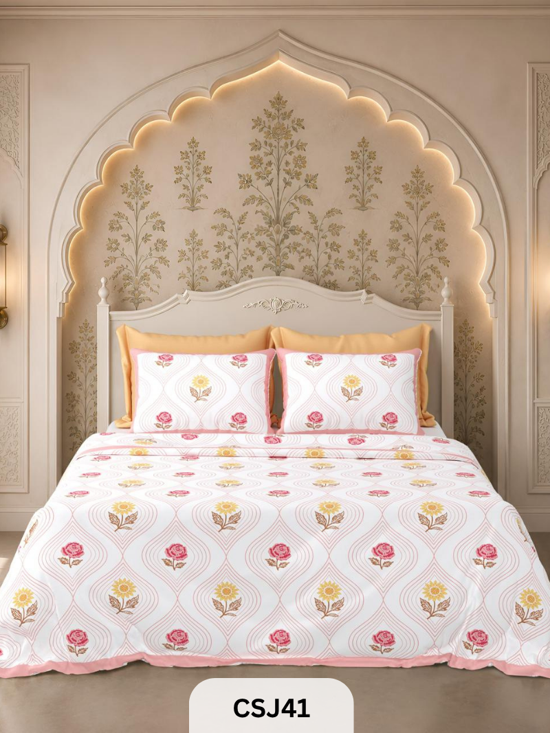 Tulip BedSheets With 2 Pillow Covers 102*108