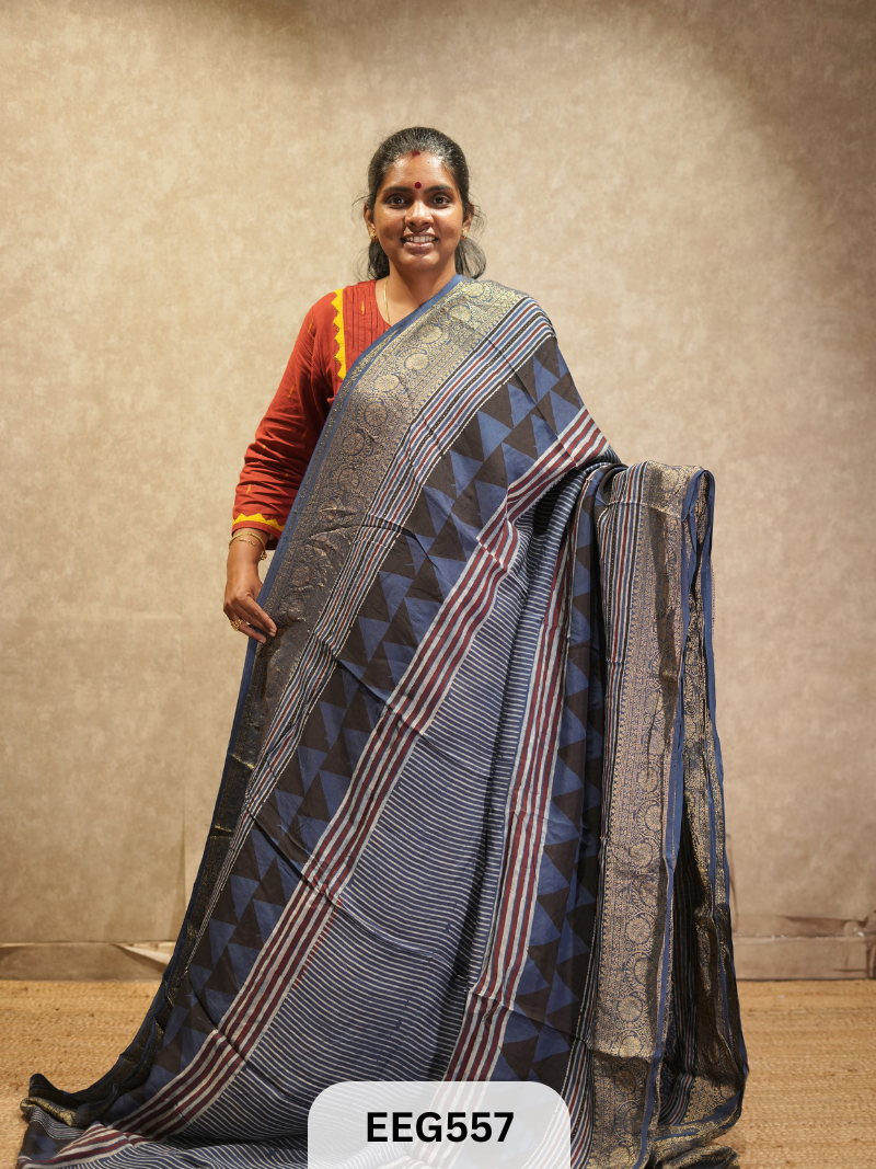 AJRAKH DOLA SILK SAREE