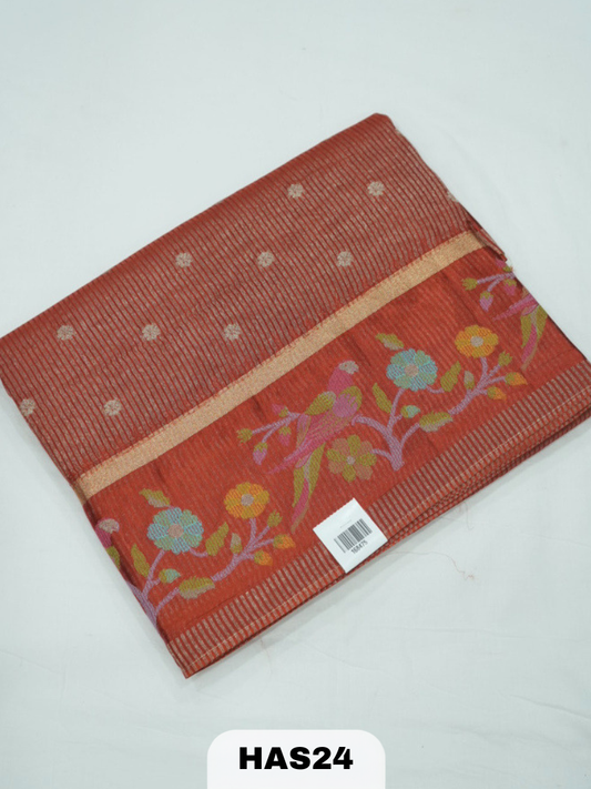 BANARAS TISSUE FIGURE BORDER SAREE