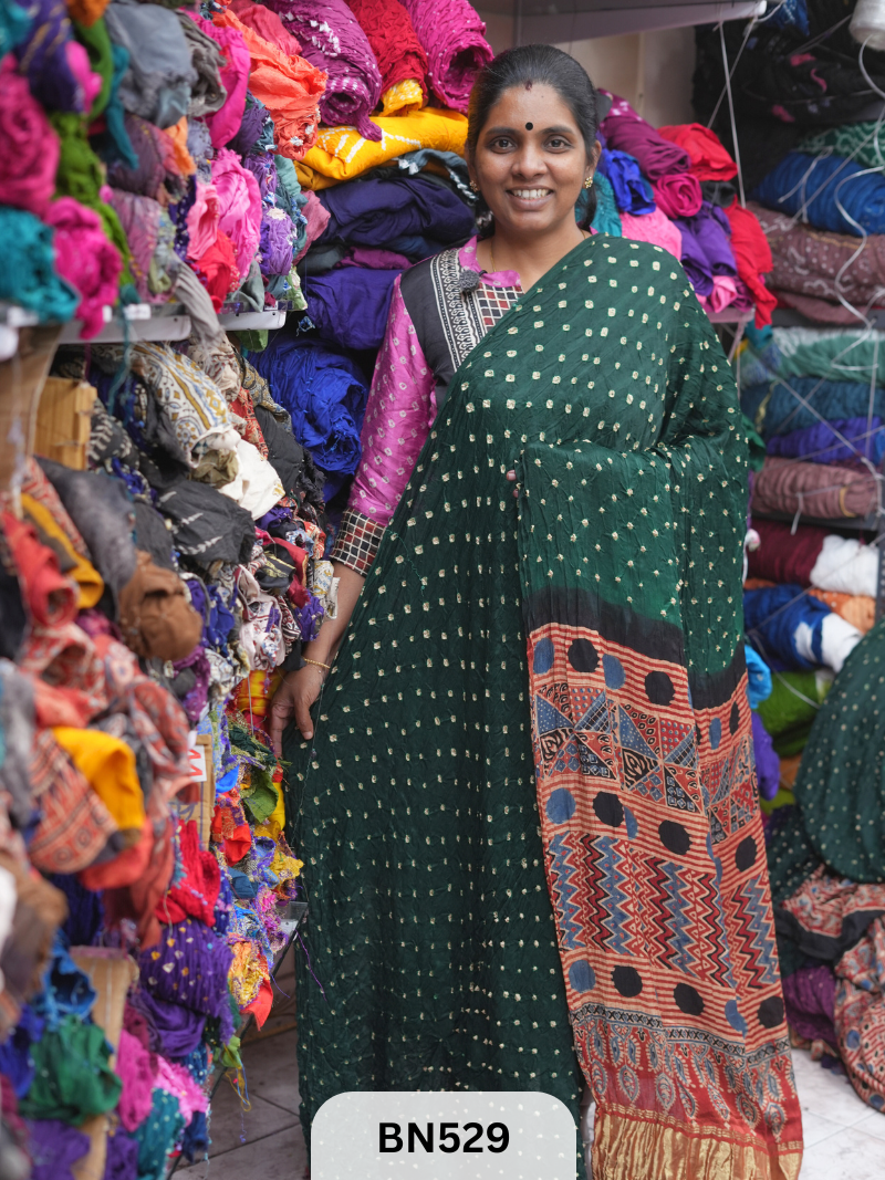MODAL GAJI - AJRAKH BANDHINI SAREE
