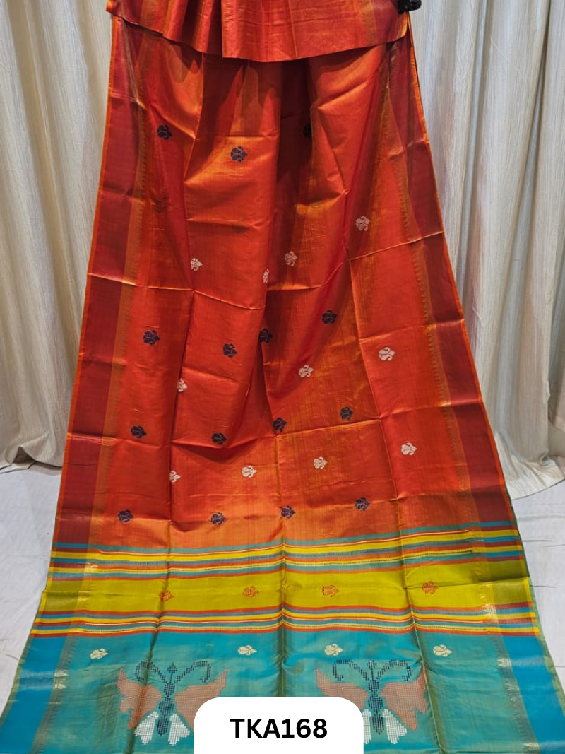 Pure Bishnupuri Katan Kalakshetra Silk – Handwoven Saree