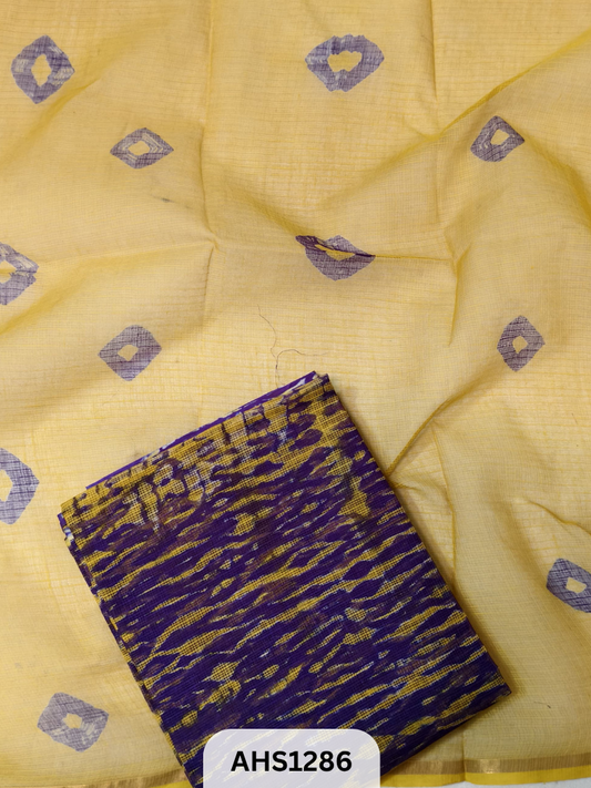 Pure Kota Cotton Shibori Print Dress Material Top & Dupatta 2.5mtr