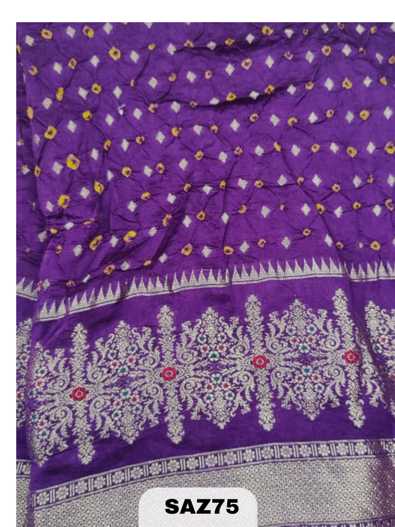 PURE PUNA SILK WITH BANDHEJ SAREE