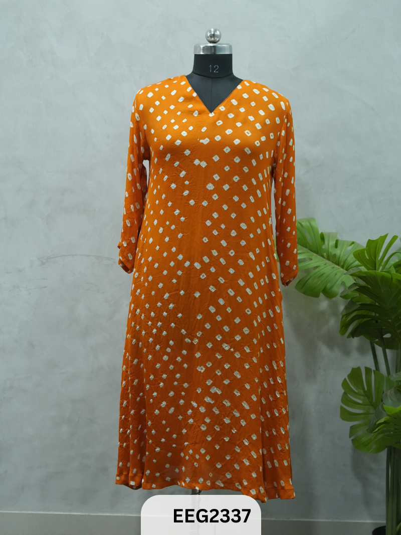 MODAL BANDHINI WORK WEAR KURTI