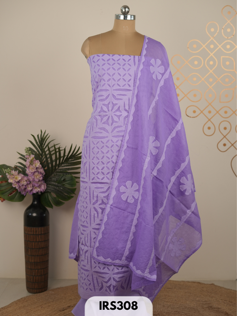 PURE COTTON HANDWORK SUIT AND HAND STITCED APLIQUE SUITS