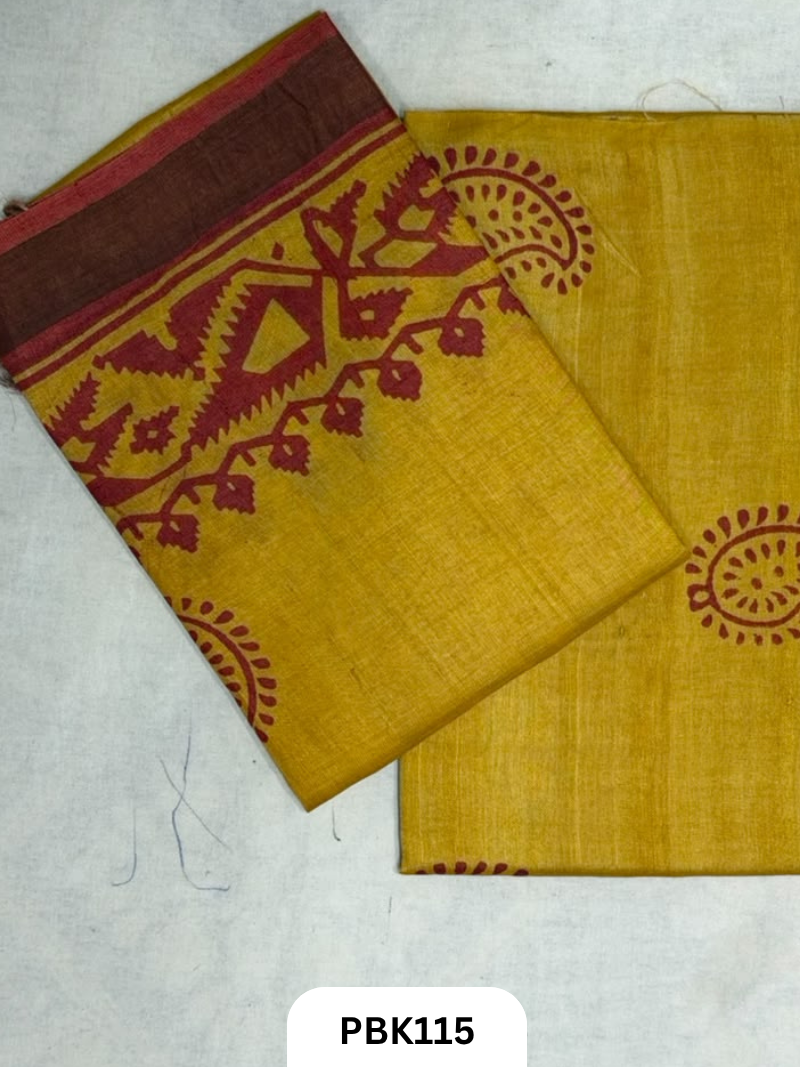 Pure Tussar Silk Salwar 2pc Top 2.5 + Duppatta 2.5  44 width