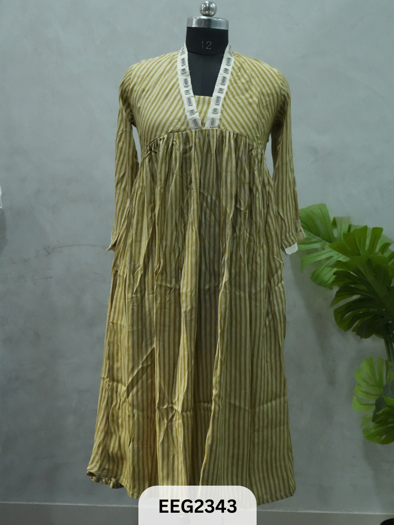MODAL KUTCH MIRROR WORK WEAR STRIPES