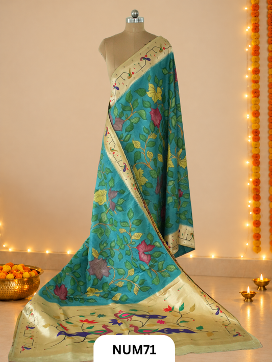 Exclusive Penkalamkari Floral pythani Saree