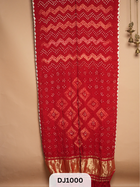 BANDHANI SHIBORI SAREE WITH LAGDI PATTA