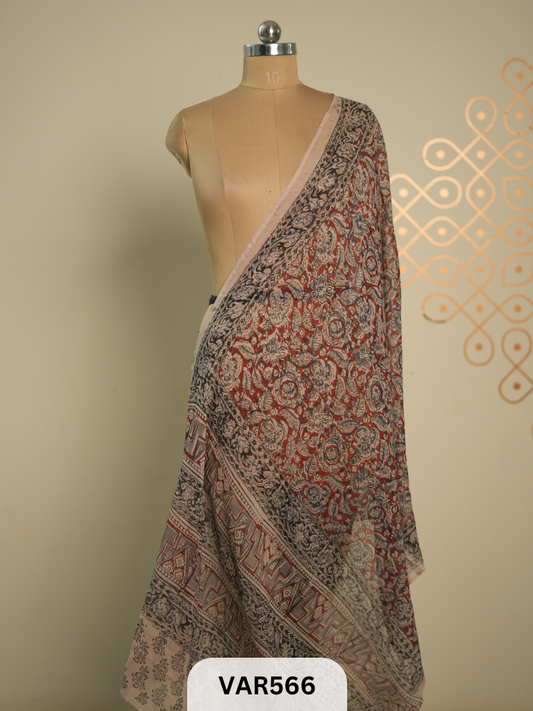 kalamkari cotton border duppatta + shipping