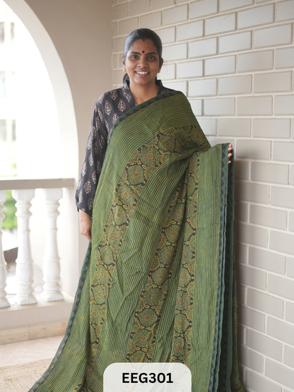 AJRAKH CHINON SAREE