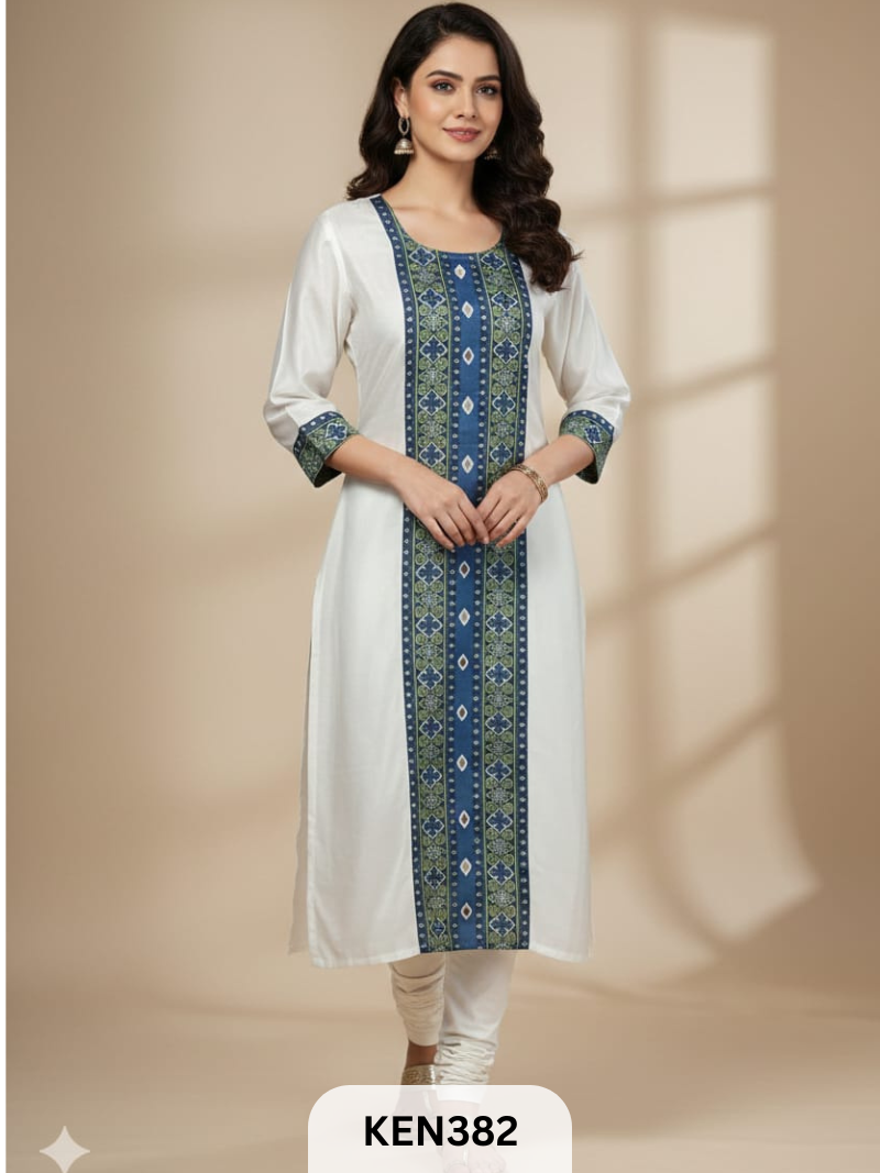 MASHRU PANEL & MIRROR WORK KURTI