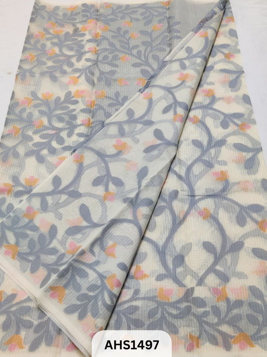 Soft Kota Cotton Jamdani Work Saree with Blouse