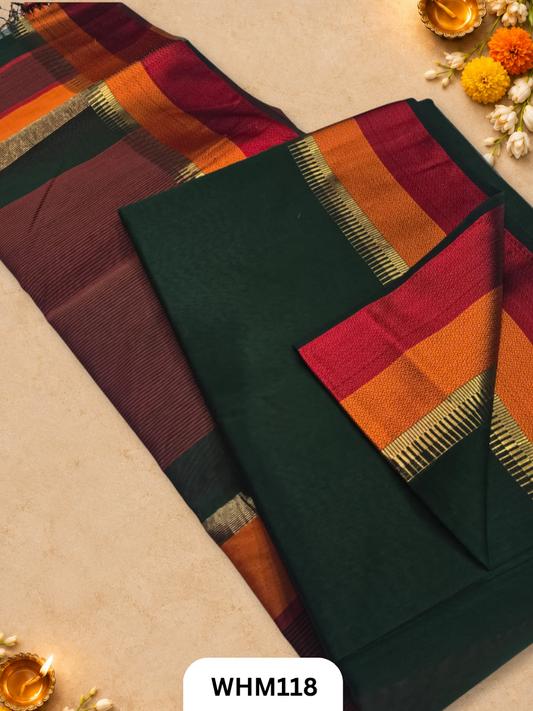 Maheshwari handloom Resham border saree
