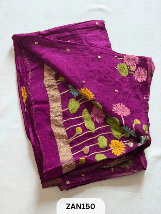 BANARASI CHINON KHADDI MEENA SAREE
