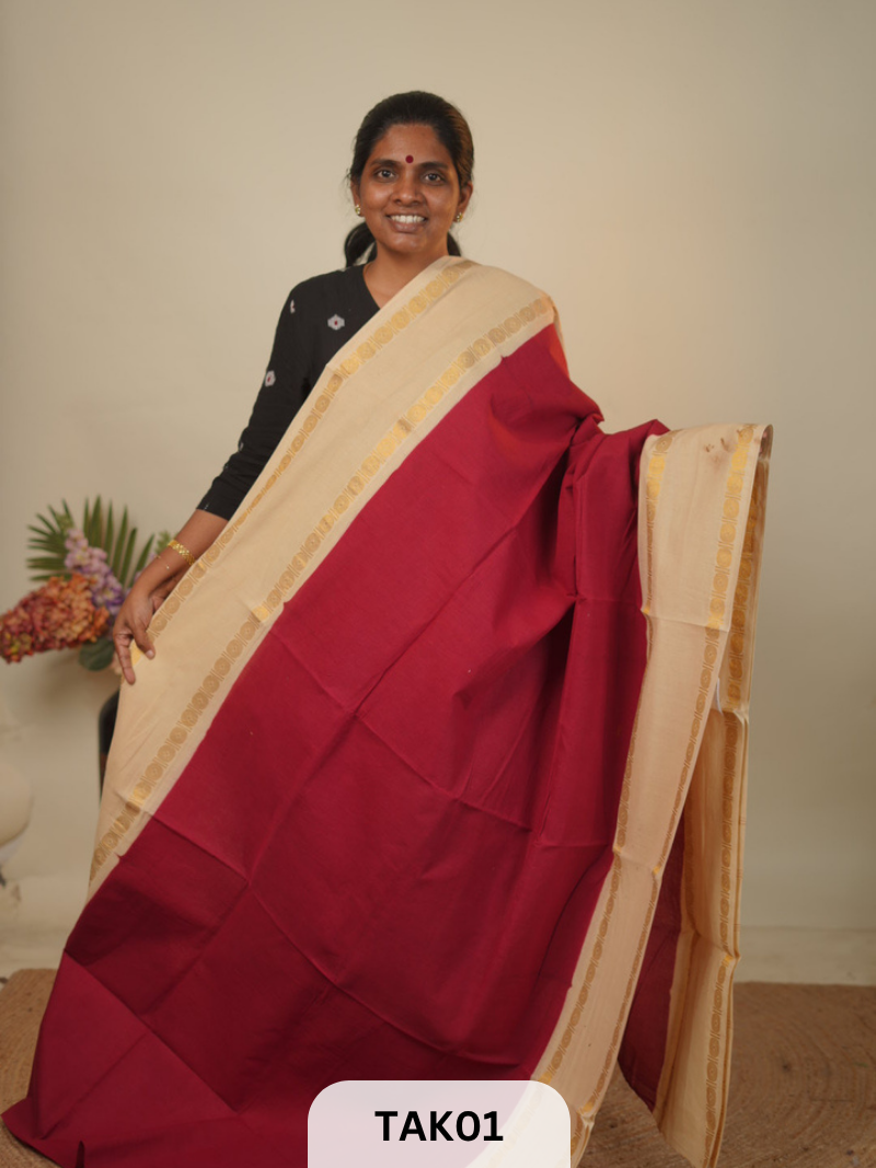 SUNGIDI HAND DRY - AUTHETIC MADURAI SUNGIDI HAND DYE SAREE
