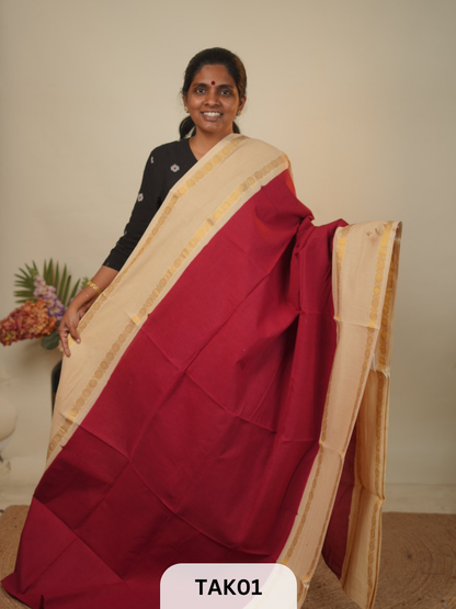 SUNGIDI HAND DRY - AUTHETIC MADURAI SUNGIDI HAND DYE SAREE