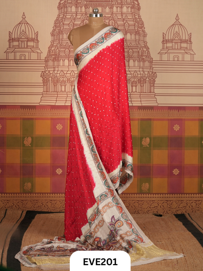 Modal Bandhini With Madhubani Fusion Saree