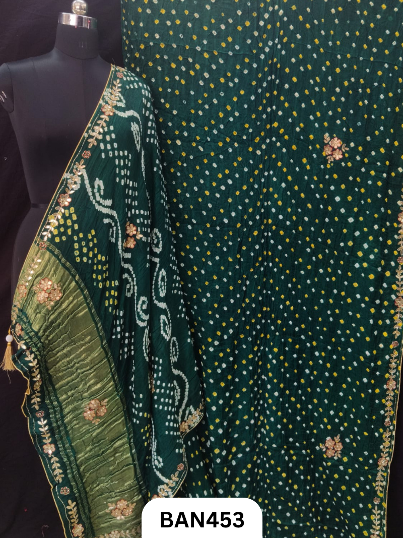 Semi Gaji SilkTissue Pallu Star Saree With Edging