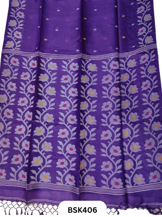 Pure Tussar Jamdani Gicha Handloom Weave