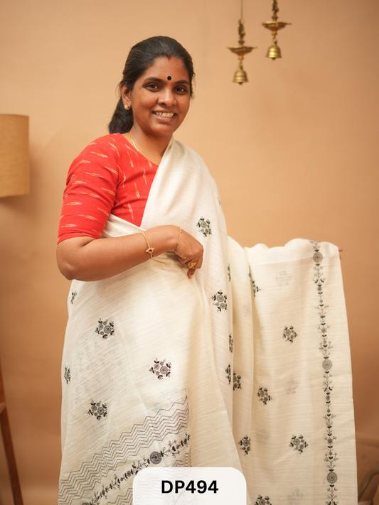 GICHA TUSSAR WITH EMBROIDERY