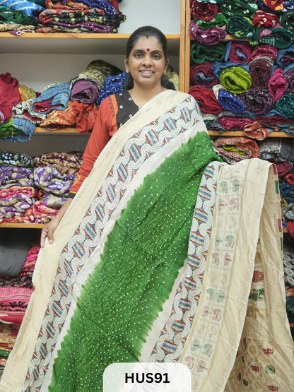 PURE DOLA SILK WITH AJRAKH MINAKARI PALLU