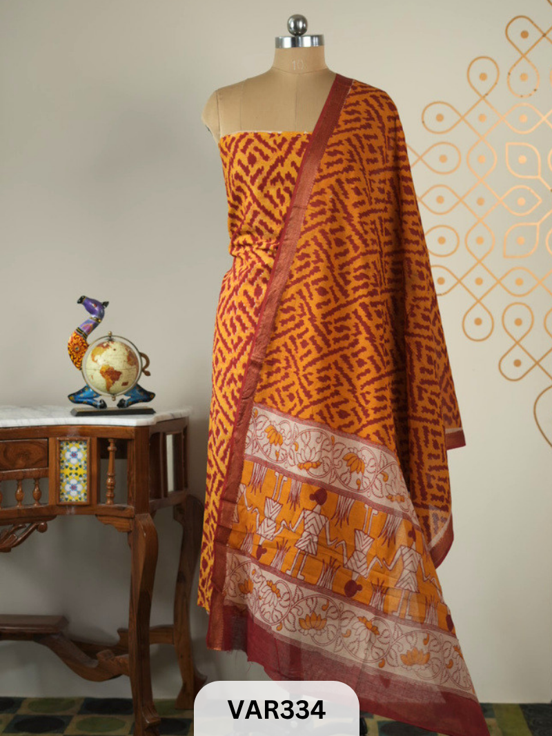 KALAMKARI COTTON-2 PCS-TOP & DUPPATA